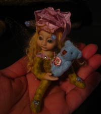 Ooak Baby Fairy Melina and Teddy Bear